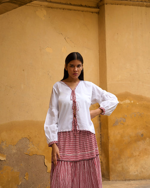 Crochet Flower Oversized Shirt