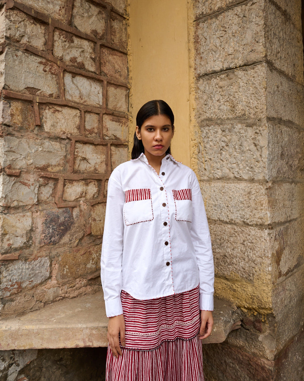 Water Story Crochet Oversized Shirt