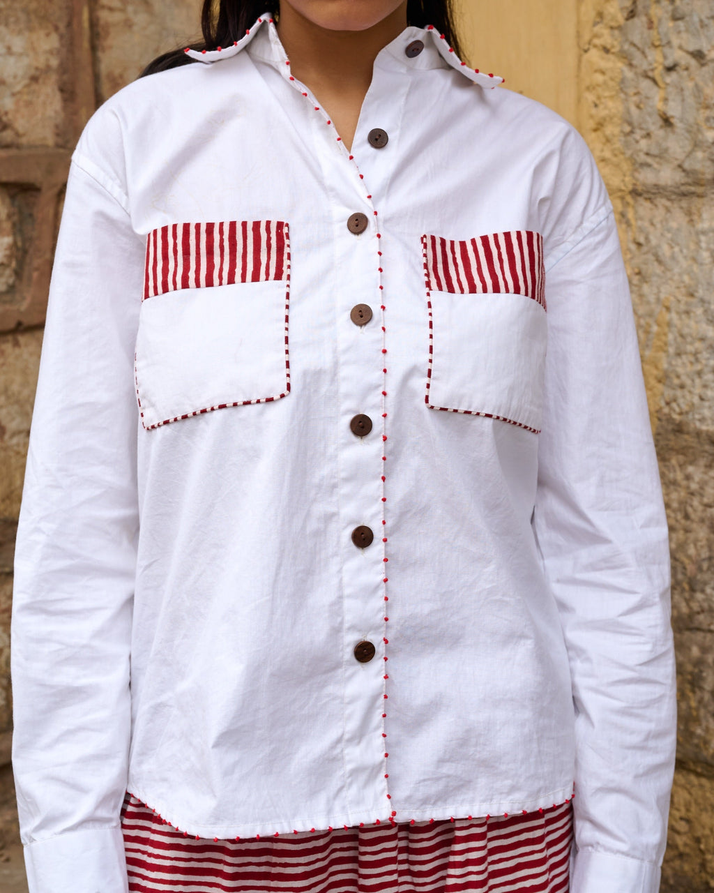 Water Story Crochet Oversized Shirt