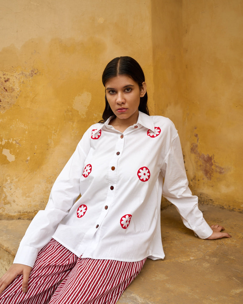 Daisy Hand Embroidered Shirt